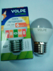 Лампа LED-G45-6W/WW/E27/FR/O Optima Volpe
