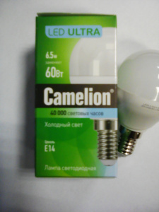 Лампа LED6,5-G45/845/E14 Camelion