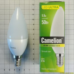 Лампа LED5.5-C35/830/E14 Camelion