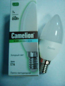 Лампа LED7-C35/845/E14 Camelion