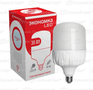 Лампа светодиодная высокомощная LED 30Вт E27 6500К ЭКОНОМКА Eco30wHWLEDE2765
