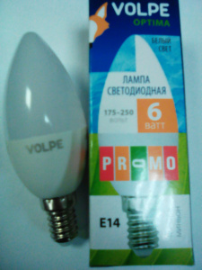 Лампа LED-C37-6W/NW/E14/FR/O Optima Volpe